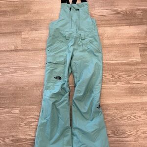 The North Face - Women's Light Blue Snow Bib - XS Short Petite Length